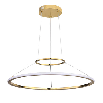 Lámpara colgante KREIS 40W (Ø80cm), color de luz selectable cálida 3000°K / neutro 4000°K / frío 6000°K, atenuable, 127V de Quor Lighting - Q24481-GD