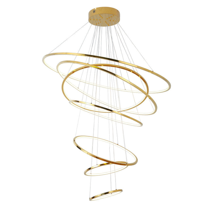 Lámpara colgante KREIS 176W, color de luz selectable cálida 3000°K / neutro 4000°K / frío 6000°K, atenuable, 127V de Quor Lighting - Q24487-GD