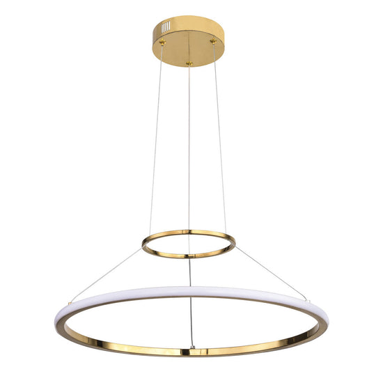 Lámpara colgante KREIS 32W (Ø60cm), color de luz selectable cálida 3000°K / neutro 4000°K / frío 6000°K, atenuable, 127V de Quor Lighting - Q28331-GD