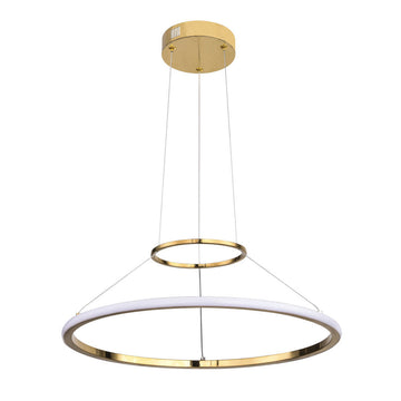 Lámpara colgante KREIS 32W (Ø60cm), color de luz selectable cálida 3000°K / neutro 4000°K / frío 6000°K, atenuable, 127V de Quor Lighting - Q28331-GD