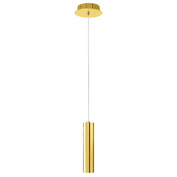 Lámpara colgante MINHA 30cm Ø6cm, base GU10, foco no incluido, 127V de Quor Lighting - Q30051-GD