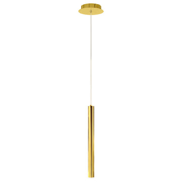 Lámpara colgante MINHA 60cm Ø3.8cm, base G9, foco no incluido, 127V de Quor Lighting - Q30351-GD