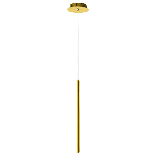 Lámpara colgante MINHA acabado oro 60cm Ø2.5cm, base G9, foco no incluido, 127V de Quor Lighting - Q30551-GD    D25*H600