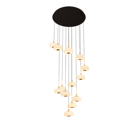 Lámpara colgante GALATEA 91W, color de luz selectable cálida 3000°K / neutro 4000°K / frío 6000°K, atenuable, 127V de Quor Lighting - Q50313-GD