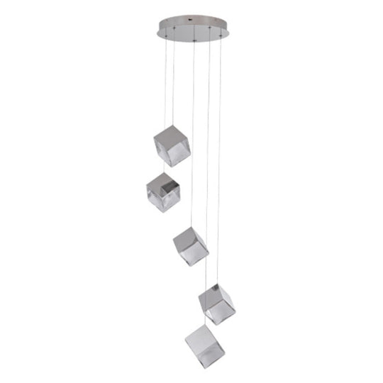 Lámpara colgante KUBRICK 21W, color de luz selectable cálida 3000°K / neutro 4000°K / frío 6000°K, atenuable, 127V de Quor Lighting - Q50705-CH