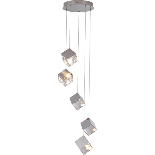 Lámpara colgante KUBRICK 21W, color de luz selectable cálida 3000°K / neutro 4000°K / frío 6000°K, atenuable, 127V de Quor Lighting - Q50705-CH