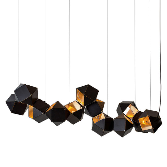 Lámpara colgante CUBE 12 luces, base E12, foco no incluido, 127V de Quor Lighting - Q63606-BL