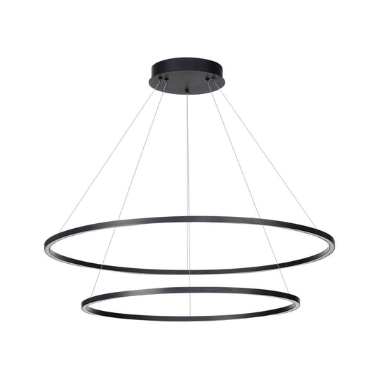 Lámpara colgante NEO 69W, color de luz selectable cálida 3000°K / neutro 4000°K / frío 6000°K, atenuable, 127V de Quor Lighting - Q90068-BK