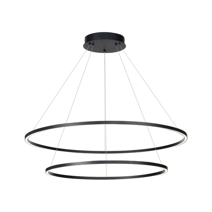 Lámpara colgante NEO 69W, color de luz selectable cálida 3000°K / neutro 4000°K / frío 6000°K, atenuable, 127V de Quor Lighting - Q90068-BK
