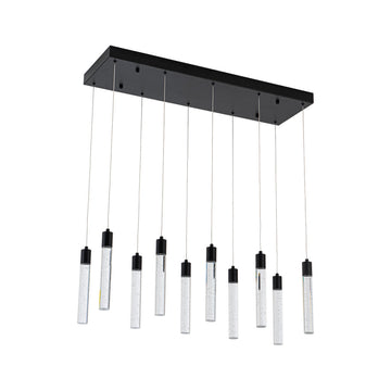 Lámpara colgante MANHATTAN 10 luces 49W, color de luz selectable cálida 3000°K / neutro 4000°K / frío 6000°K, atenuable, 127V de Quor Lighting - Q90110-BK