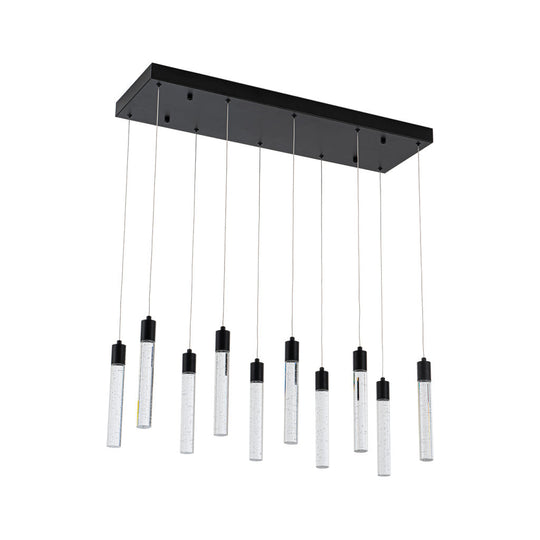 Lámpara colgante MANHATTAN 10 luces 49W, color de luz selectable cálida 3000°K / neutro 4000°K / frío 6000°K, atenuable, 127V de Quor Lighting - Q90110-BK