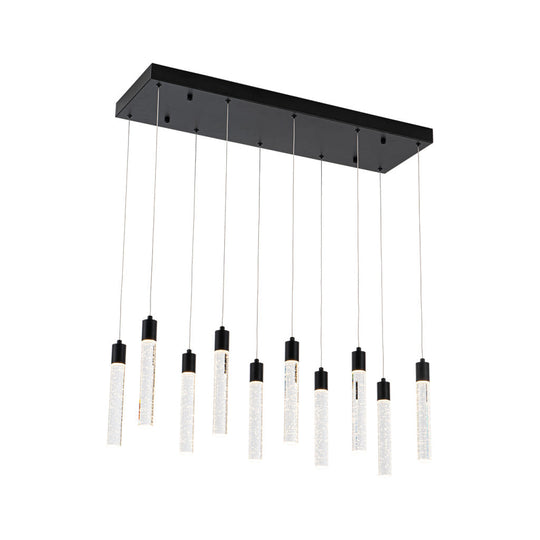 Lámpara colgante MANHATTAN 10 luces 49W, color de luz selectable cálida 3000°K / neutro 4000°K / frío 6000°K, atenuable, 127V de Quor Lighting - Q90110-BK
