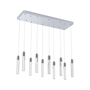 Lámpara colgante MANHATTAN 10 luces 49W, color de luz selectable cálida 3000°K / neutro 4000°K / frío 6000°K, atenuable, 127V de Quor Lighting - Q90110-CH