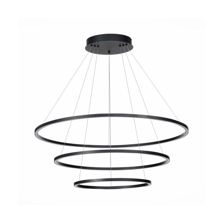 Lámpara colgante NEO 95W, color de luz selectable cálida 3000°K / neutro 4000°K / frío 6000°K, atenuable, 127V de Quor Lighting - Q90468-BK