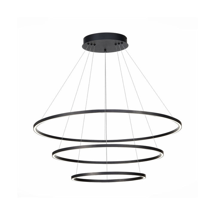 Lámpara colgante NEO 95W, color de luz selectable cálida 3000°K / neutro 4000°K / frío 6000°K, atenuable, 127V de Quor Lighting - Q90468-BK