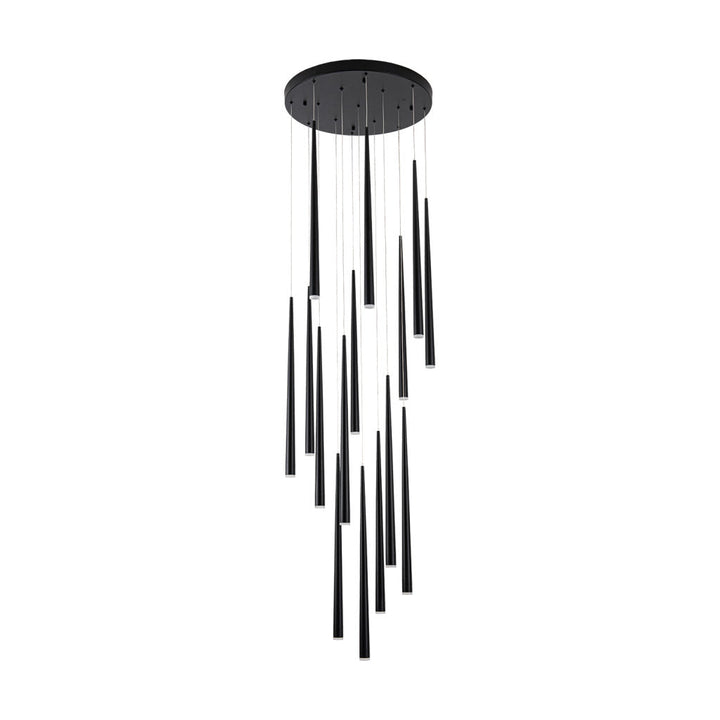 Lámpara colgante MODENA 62W, color de luz selectable cálida 3000°K / neutro 4000°K / frío 6000°K, atenuable, 127V de Quor Lighting - Q91615-BK