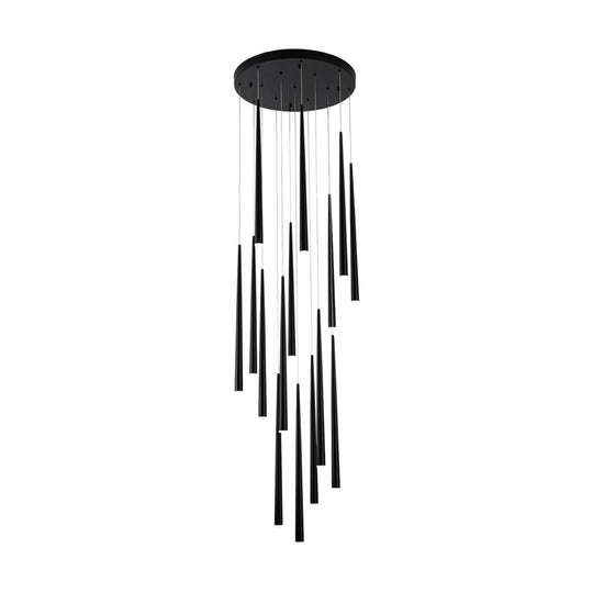 Lámpara colgante MODENA 62W, color de luz selectable cálida 3000°K / neutro 4000°K / frío 6000°K, atenuable, 127V de Quor Lighting - Q91615-BK