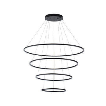 Lámpara colgante NEO 130W, color de luz selectable cálida 3000°K / neutro 4000°K / frío 6000°K, atenuable, 127V de Quor Lighting - Q94681-BK