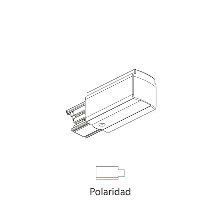 Alimentador inicial polaridad inferior de riel electrificado RAIL, acabado blanco o negro de AURO Lighting
