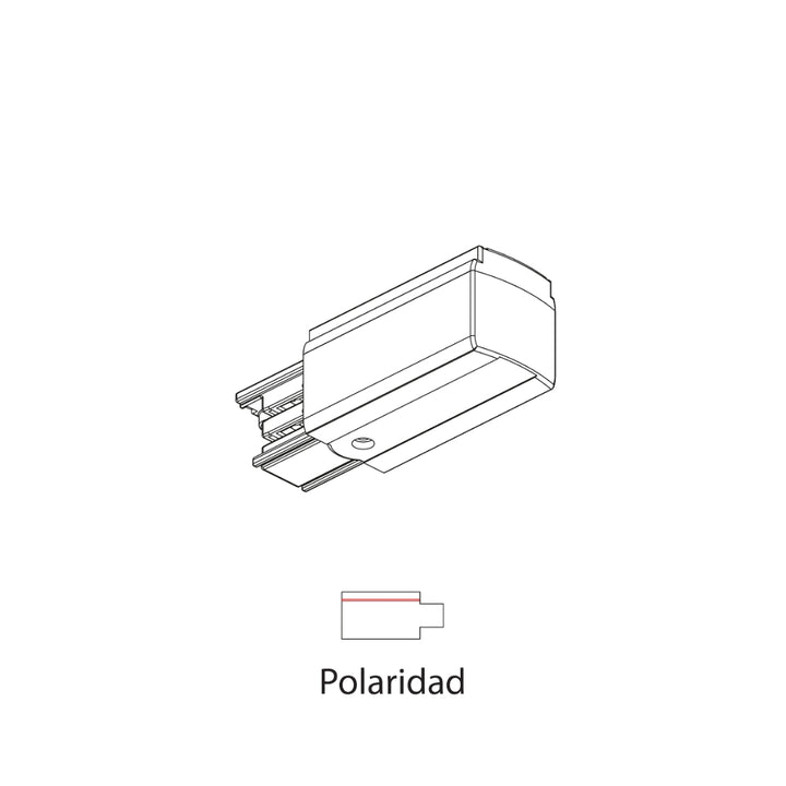 Alimentador inicial polaridad superior de riel electrificado RAIL, acabado blanco o negro de AURO Lighting