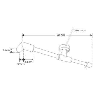 Barra para energizar y sujeción de techo para inicios, dos salidas hembra 90°, incluye par de cables de 110 cm para luminarios de la serie RUB CUBE de iLumileds