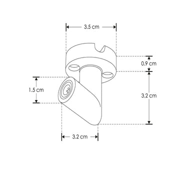 Conector vertical hembra 90° policarbonato acabado negro para luminarios de la serie ILURBK para luminarios de la serie RUB CUBE de iLumileds
