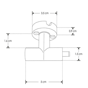 Conector horizontal macho - hembra de pared 180° policarbonato acabado negro para luminarios de la serie RUB CUBE de iLumileds