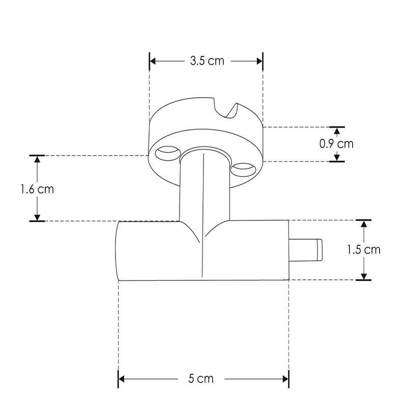 Conector horizontal macho - hembra de pared 180° policarbonato acabado negro para luminarios de la serie RUB CUBE de iLumileds