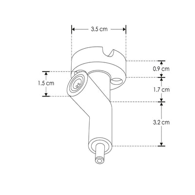 Conector vertical macho - hembra de techo a muro 90° policarbonato acabado negro para luminarios de la serie RUB CUBE de iLumileds