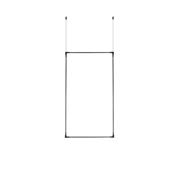 Luminario para suspender serie RUB CUBE 34W 24Vcc 100° opciones color de luz, incluye dos líneas luminosas y dos rieles iluminados con accesorios para fijación