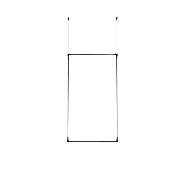 Luminario para suspender serie RUB CUBE 34W 24Vcc 100° opciones color de luz, incluye dos líneas luminosas y dos rieles iluminados con accesorios para fijación