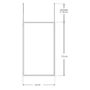 Luminario para suspender serie RUB CUBE 34W 24Vcc 100° opciones color de luz, incluye dos líneas luminosas y dos rieles iluminados con accesorios para fijación