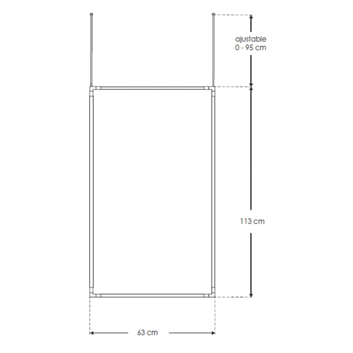 Luminario para suspender serie RUB CUBE 34W 24Vcc 100° opciones color de luz, incluye dos líneas luminosas y dos rieles iluminados con accesorios para fijación