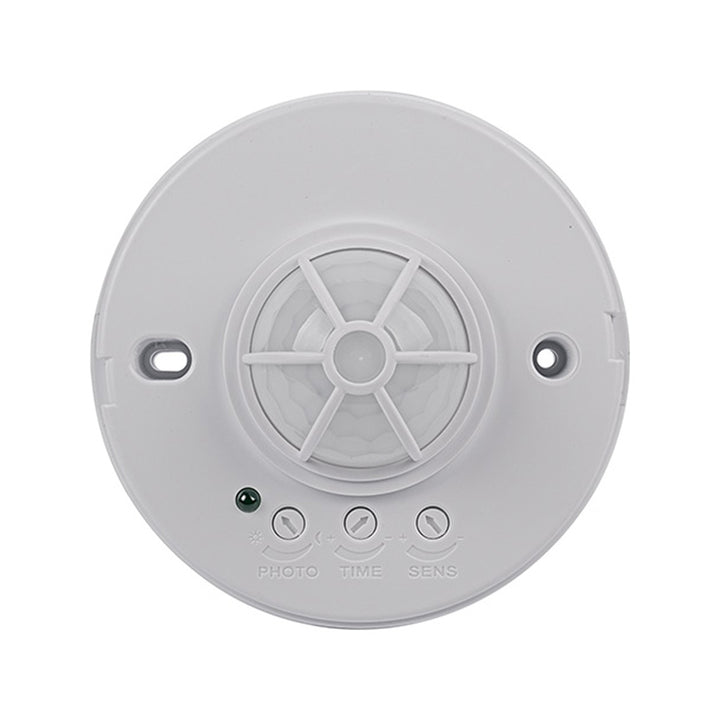 Sensor 360° para techo, 110-130V, ajustable sensibilidad luz y tiempo de ICON