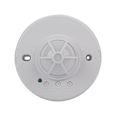 Sensor 360° para techo, 110-130V, ajustable sensibilidad luz y tiempo de ICON