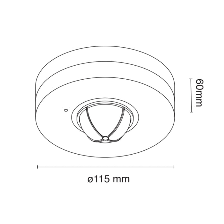 Sensor 360° para techo, 110-130V, ajustable sensibilidad luz y tiempo de ICON