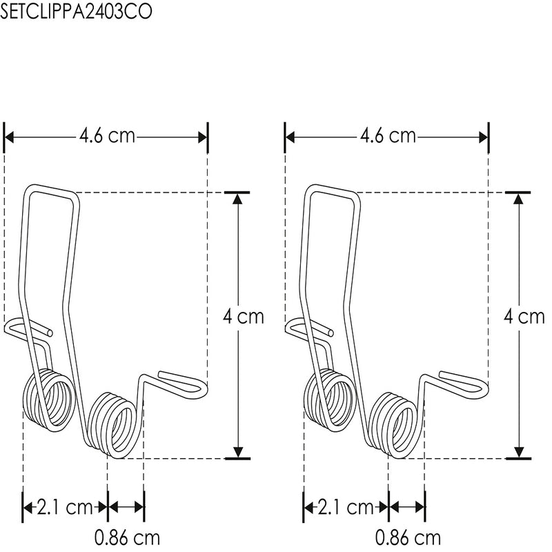 Kit de 2 resortes de sujeción para perfil ILUPA2403CO de iLumileds (No se vende individual)