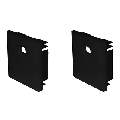 Kit de terminación lateral para perfil ILUPA2404CON que incluye 2 tapas laterales de plástico acabado negro de iLumileds