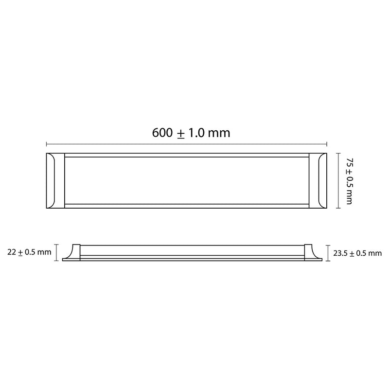 Slim Light 20W 60cm luz fría (6500K) 90-260V, cuerpo de aluminio reforzado de Megamex