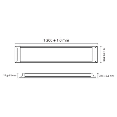 Slim Light 40W 120cm luz fría (6500K) 90-260V, cuerpo de aluminio reforzado de Megamex