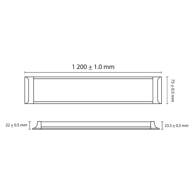 Slim Light 40W 120cm luz fría (6500K) 90-260V, cuerpo de aluminio reforzado de Megamex