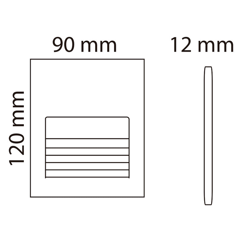 Luminario de cortesía sobreponer muro 2W luz cálida (3000K) 90-260V paquete con 2pz de Megamex