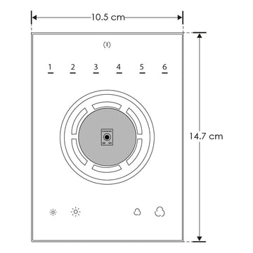 Interfase DMX STICKCW4 1024 canales para sobreponer en muro con pantalla sensible al tacto de Nicolaudie