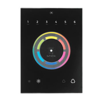 Interfase DMX STICKCW4 1024 canales para sobreponer en muro con pantalla sensible al tacto de Nicolaudie