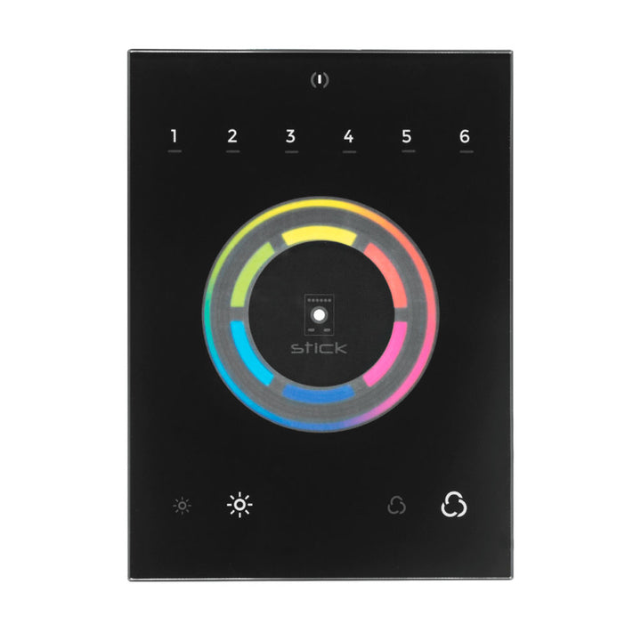 Interfase DMX STICKCW4 1024 canales para sobreponer en muro con pantalla sensible al tacto de Nicolaudie