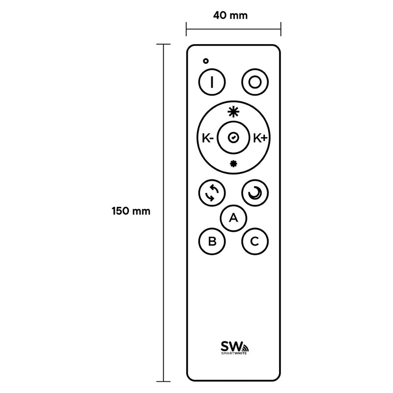 Control remoto para ajuste de intensidad y temperatura de color para ESW12 y GSW40 de Megamex