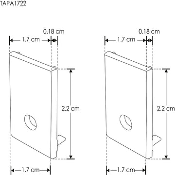 Kit de 2 tapas laterales para perfil de aluminio ILUPA1722UGR de plástico de iLumileds (No se vende individual)