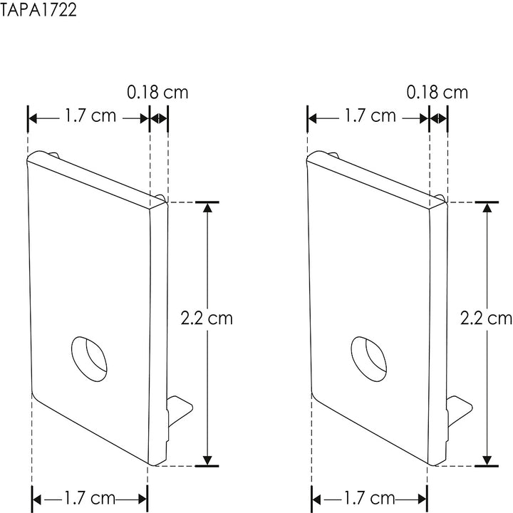 Kit de 2 tapas laterales para perfil de aluminio ILUPA1722UGR de plástico de iLumileds (No se vende individual)