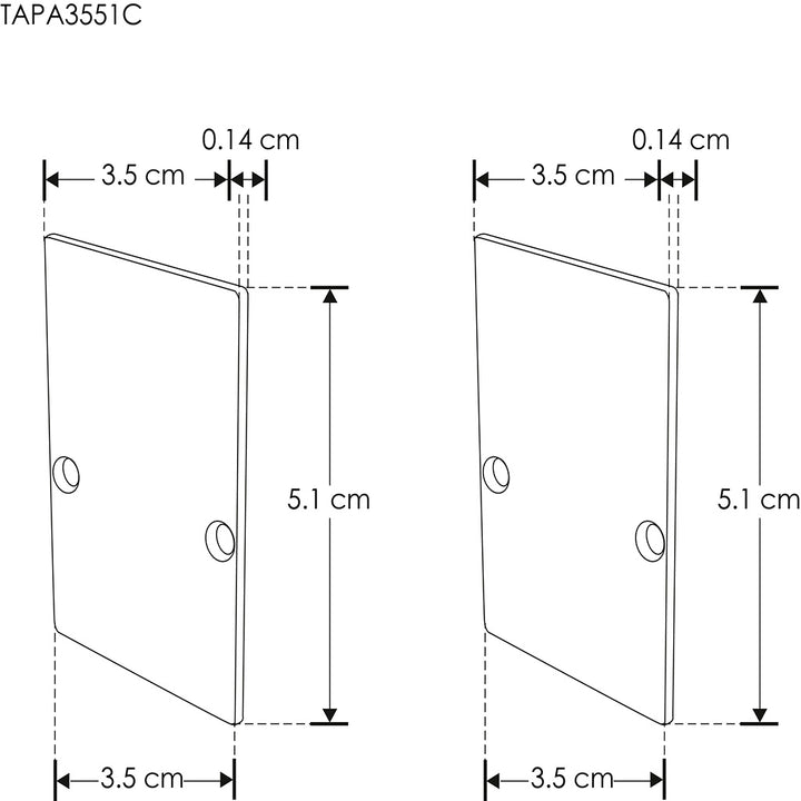 Kit de 2 tapas laterales negras para perfil de aluminio ILUPA3551NUGR de aluminio Kit de 2 tapas laterales negras para perfil de aluminio ILUPA3551NUGRC de aluminio de iLumileds (No se vende individual)