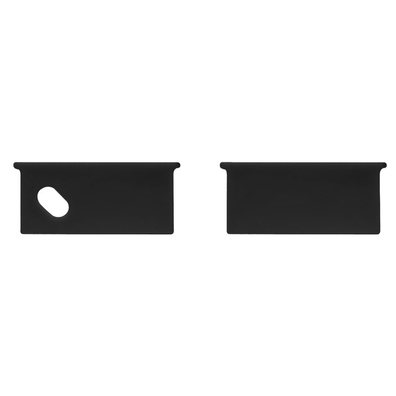 Kit de 2 tapas laterales negras para perfil de aluminio PA2411N, de plástico de iLumileds